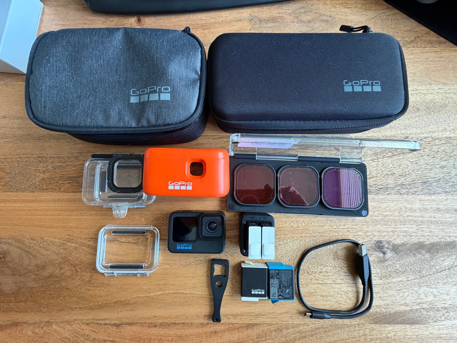 GoPro Hero 10 Black met uitgebreide accessoires, Audio, Tv en Foto, Ophalen, Zo goed als nieuw, GoPro