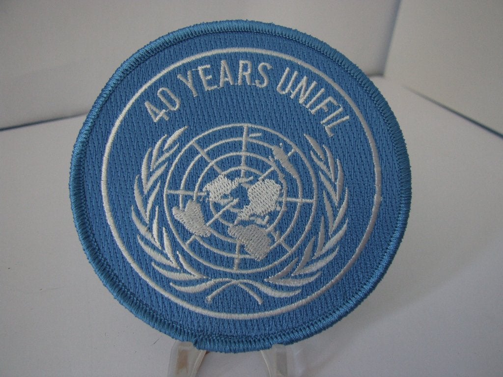 Embleem,Patch,Mouw,Uniform,VN,Unifil,40,Years, Verzenden, Landmacht, Nederland, Embleem of Badge
