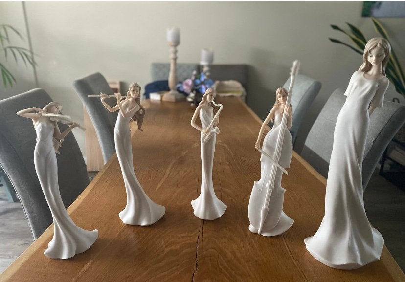 Veronese Beelden Muzikanten - Elegante Decoratie, Ophalen, Groep mensen, Wit, Beeld