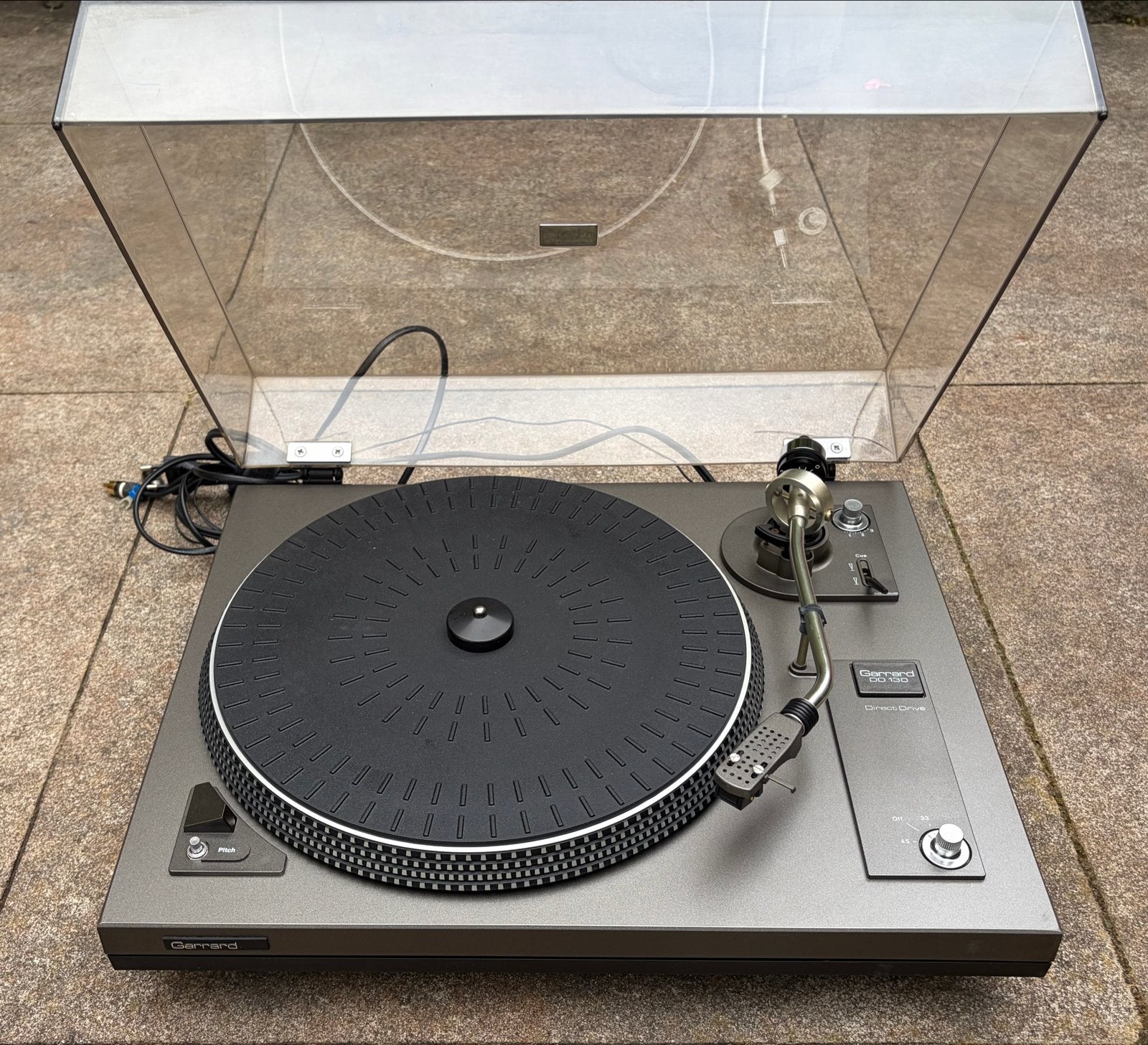 Garrard DD130 Direct Drive Platenspeler met Shure M95ED, Audio, Tv en Foto, Platenspelers, Gebruikt, Pitch-regelaar, Platenspeler