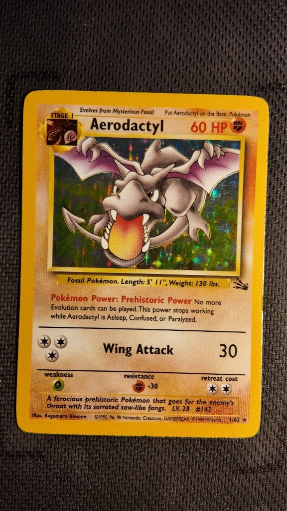 Aerodactyl 1 Fossil | Pokemon kaart, Ophalen, Zo goed als nieuw, Losse kaart, Foil