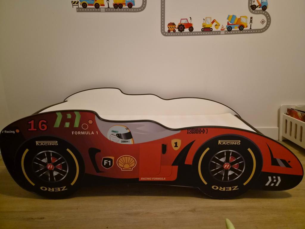 Race auto kinderbed 70x140cm, Ophalen, 140 tot 160 cm, 70 tot 85 cm, Matras