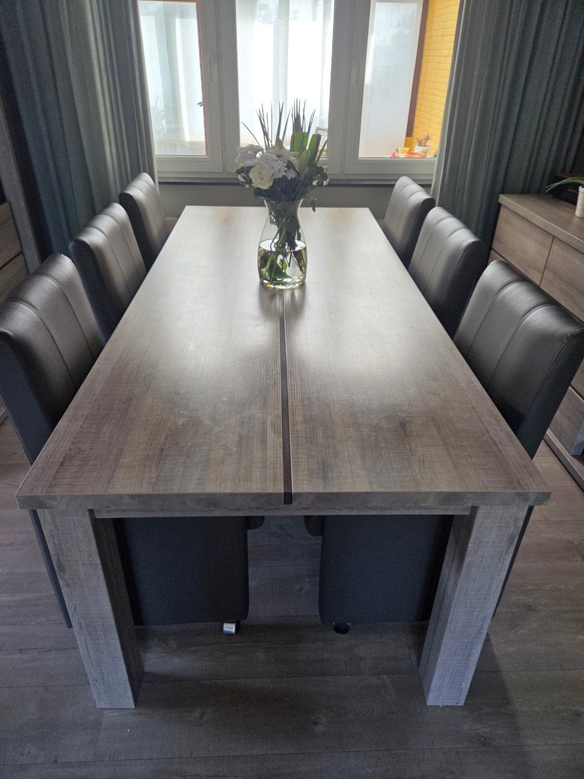 eettafel plus 6 stoelen (zeteltjes), Ophalen, Rechthoekig, 50 tot 100 cm