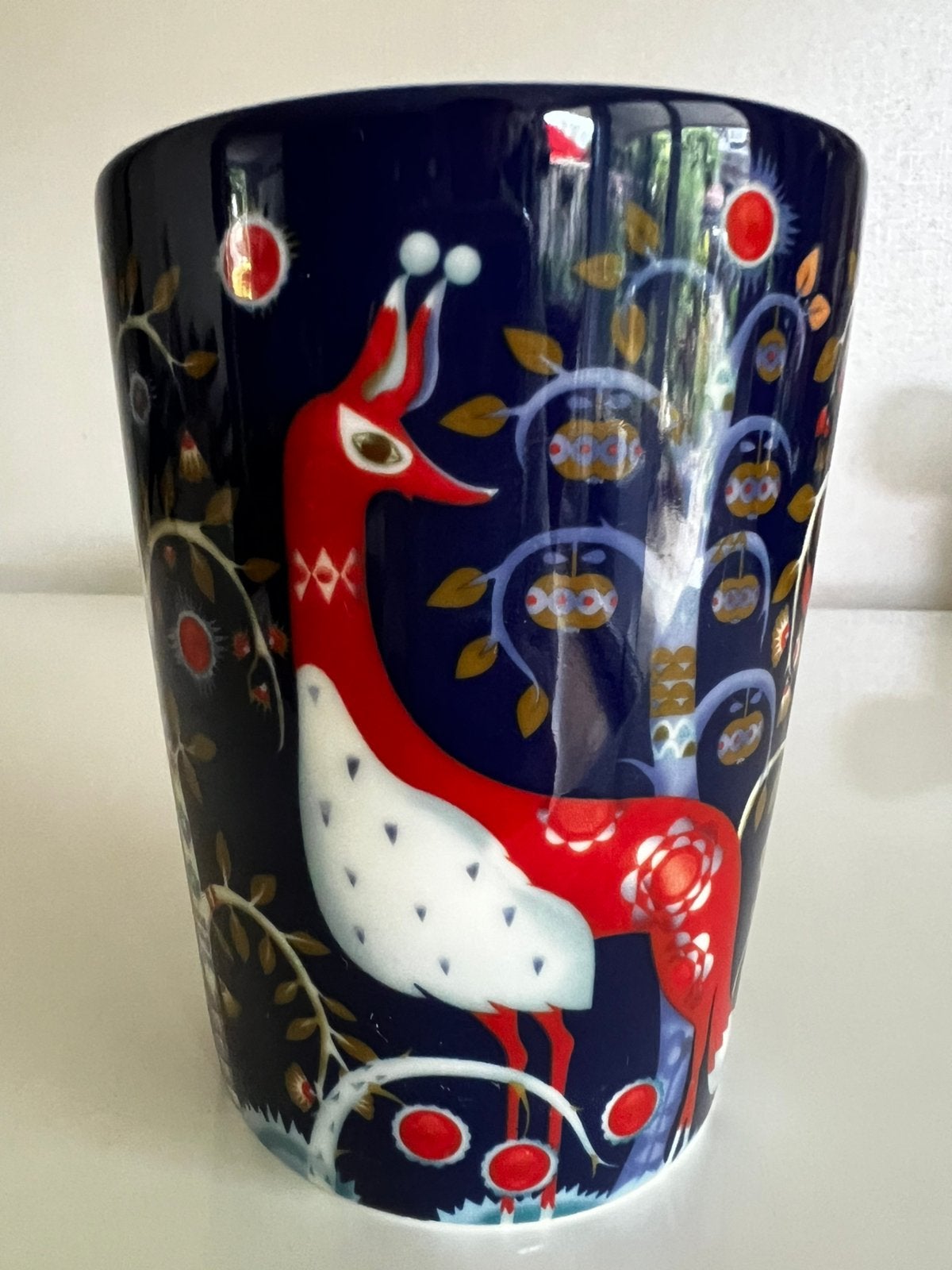 Iittala Taika Vos Blauw Grote Beker Mok K. Haapaniemi 0,4L, Ophalen of Verzenden, Zo goed als nieuw, Overige stijlen, Kop(pen) en/of Schotel(s)