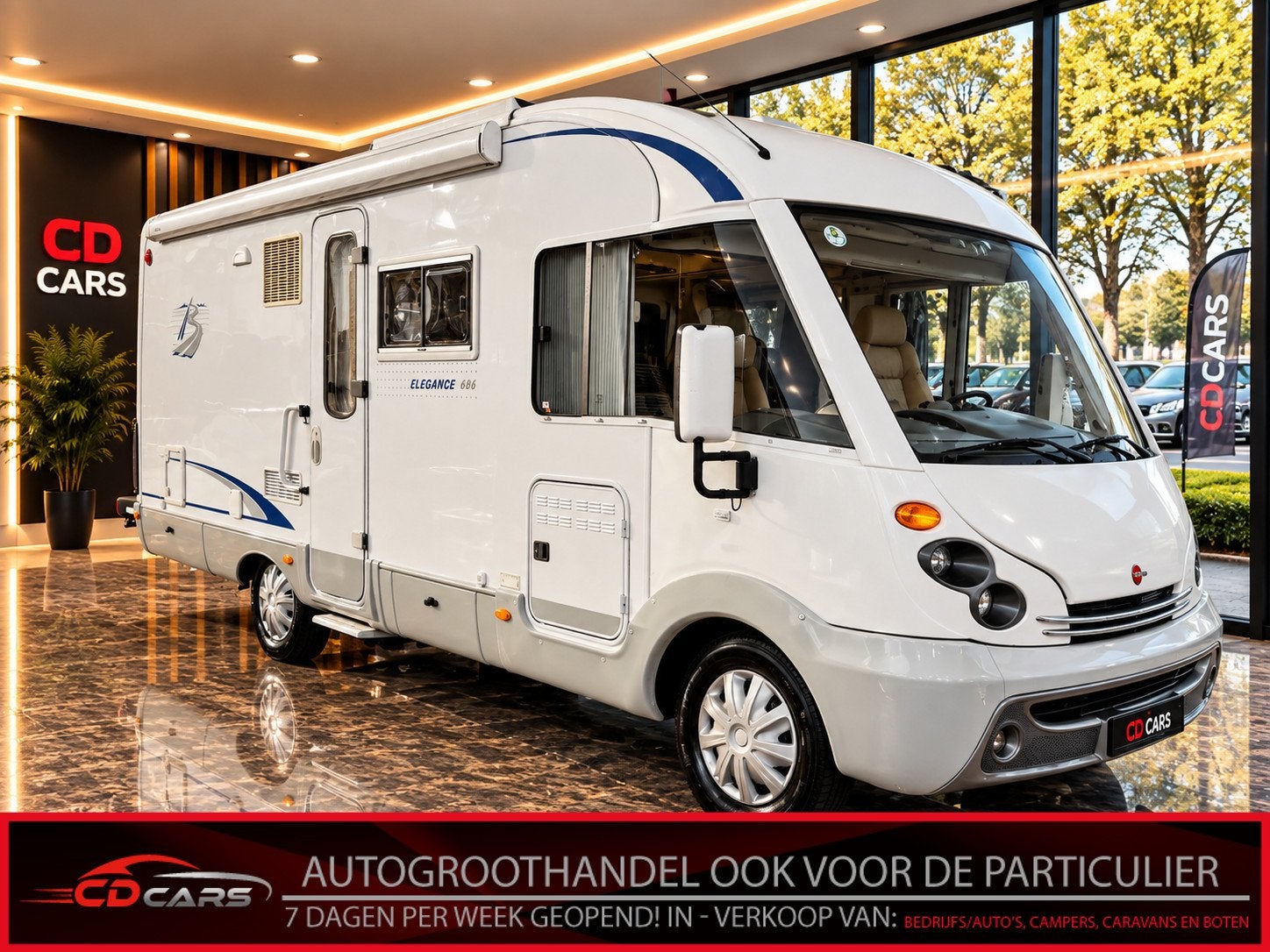 Fiat BURSTNER Elegance 686 Vast bed, Koelkast, Keuken, Toile, Integraal, Info@cd-cars.nl, C.D. Cars, Schelluinsestraat 7
4203NJ  GORINCHEM, NL