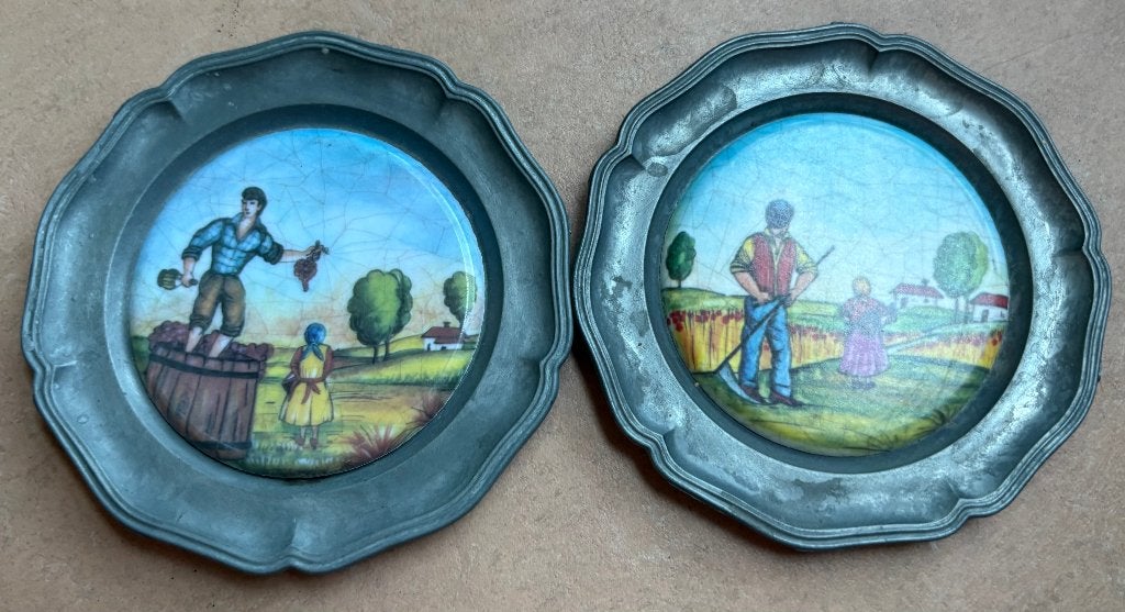 Tinnen onderzetters / wandbordjes, Duitsland, jaren '60, Antiek en Kunst, Ophalen of Verzenden