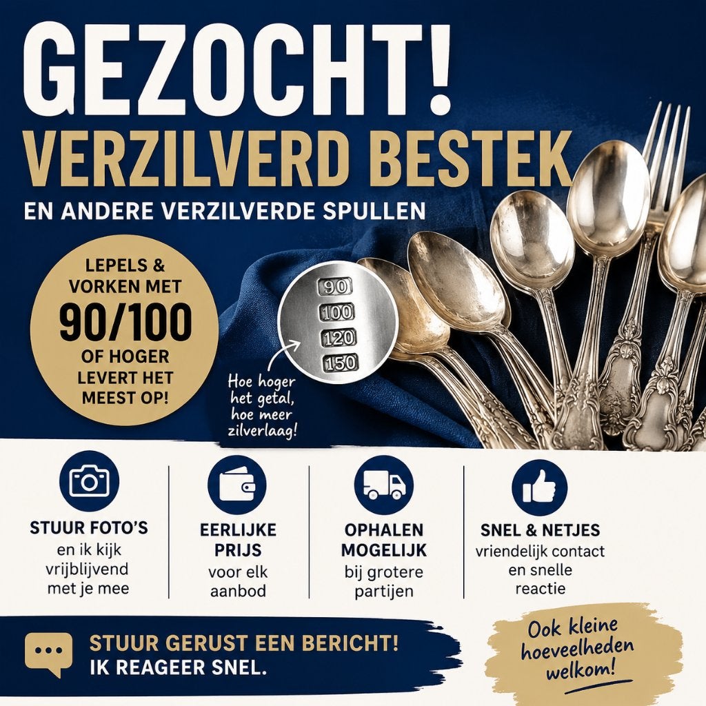 Gezocht: Oud verzilverd bestek en andere verzilverde spullen, Ophalen of Verzenden