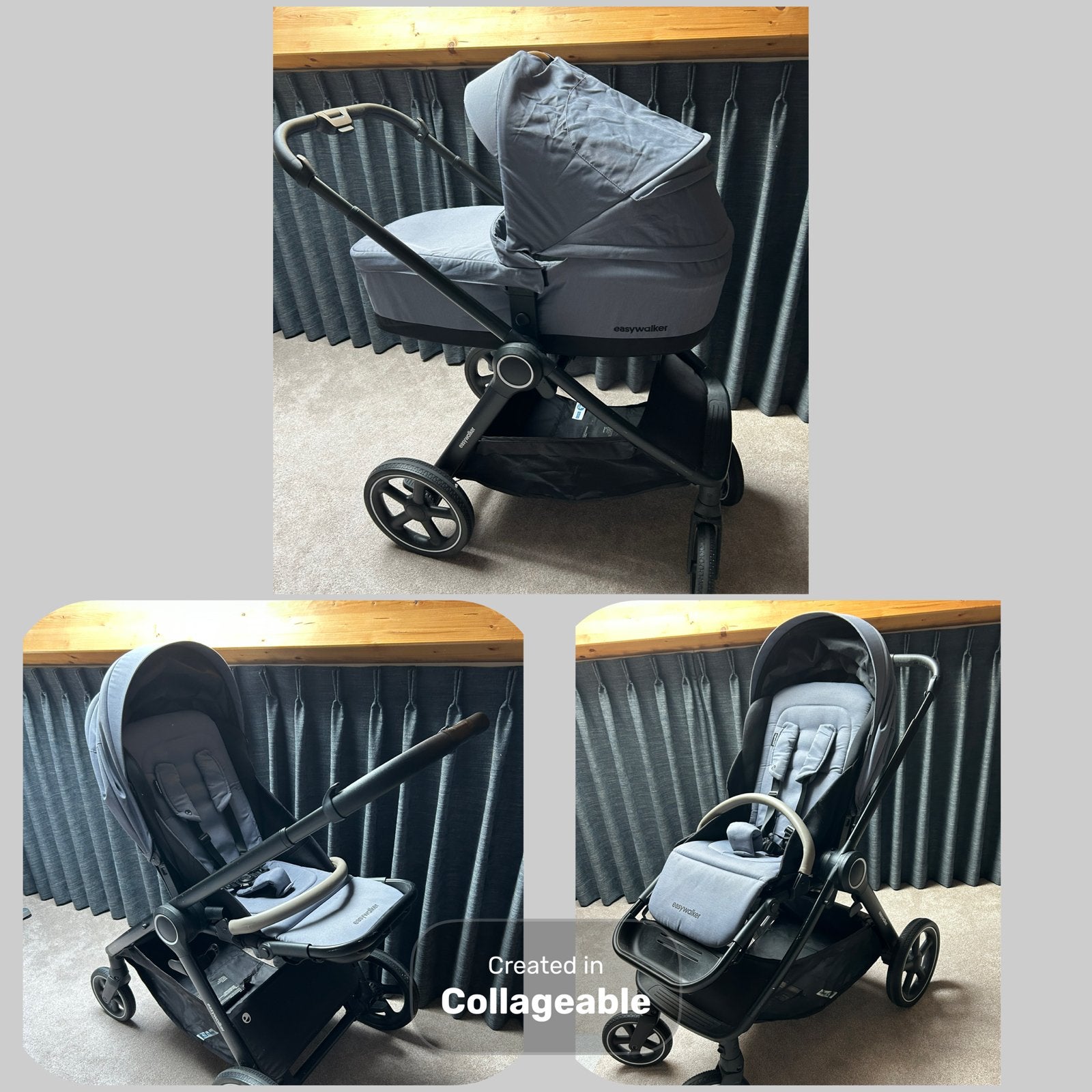 Zeer compleet: Easywalker Rudey | voetenzak, adapters, +++, Gebruikt, Combiwagen, Met reiswieg, Ophalen