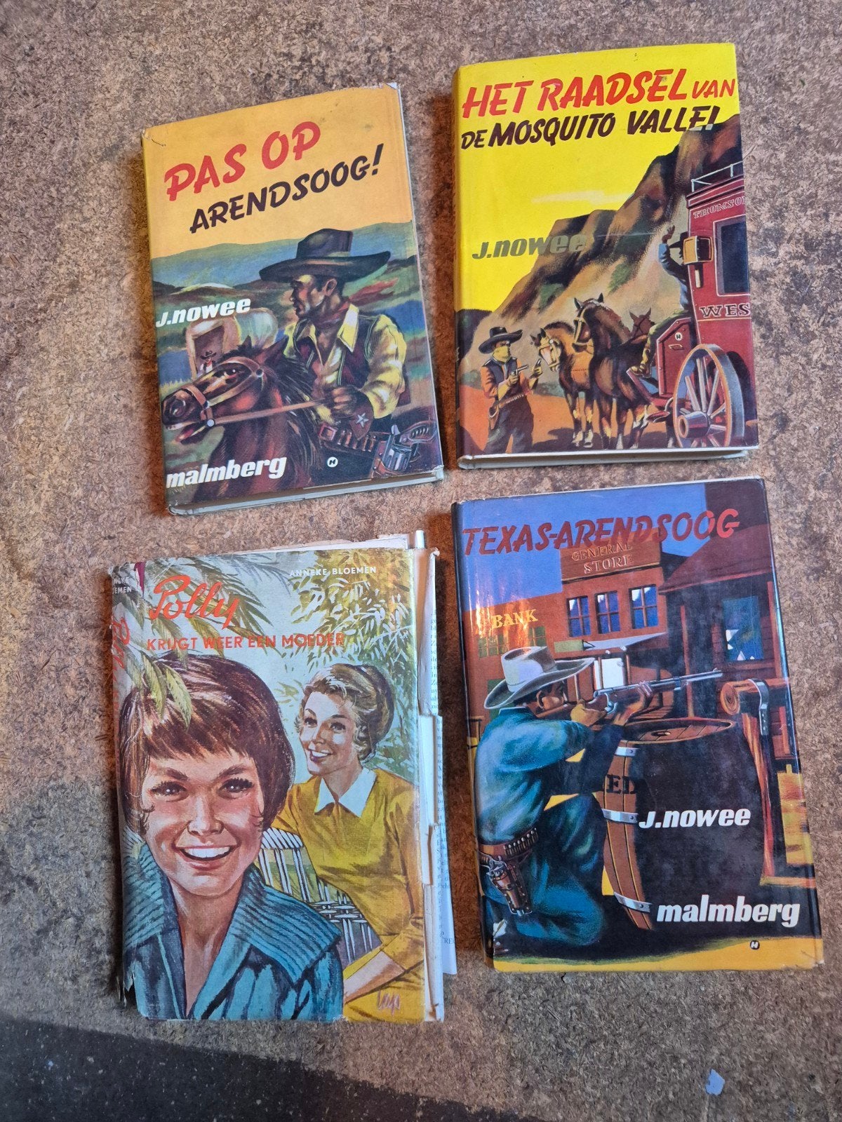 Set van 4 vintage J. Nowee Arendsoog boeken, Boeken, Ophalen, Gelezen, J. Nowee
