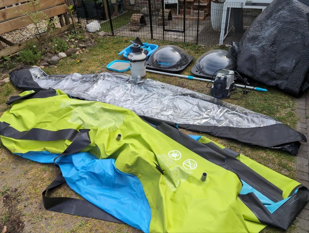 Compleet Exit zwembad met Koepel pomp Solar bollen etc., Tuin en Terras, Zwembaden, Ophalen, Gebruikt, Minder dan 80 cm, Rond
