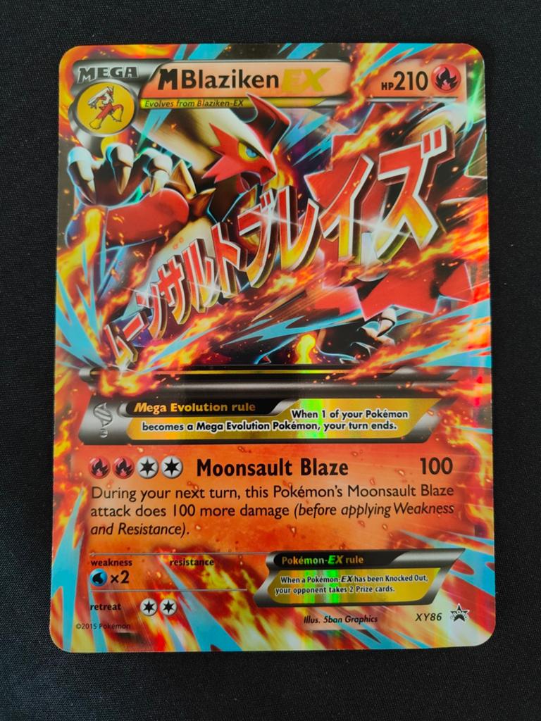 Pokémon Kaart: M Blaziken EX (XY86) - JUMBO CARD, Ophalen of Verzenden, Zo goed als nieuw, Losse kaart, Foil