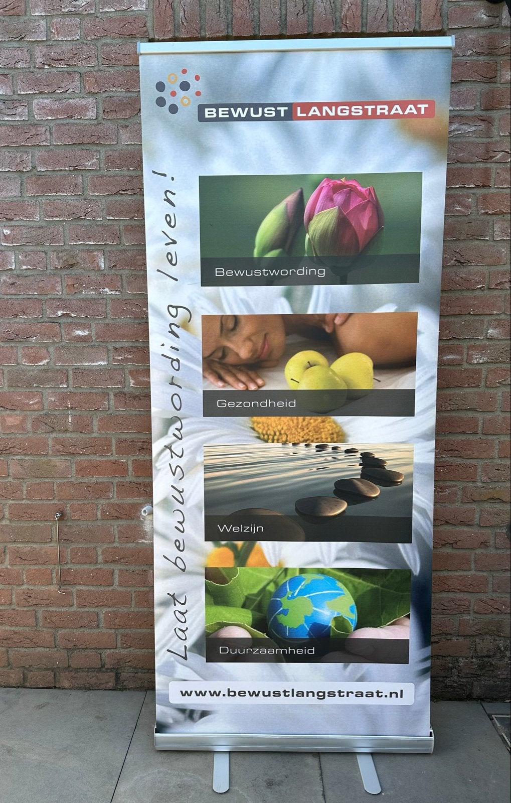 Roll-up banner met aluminium systeem en draagtas, Ophalen of Verzenden
