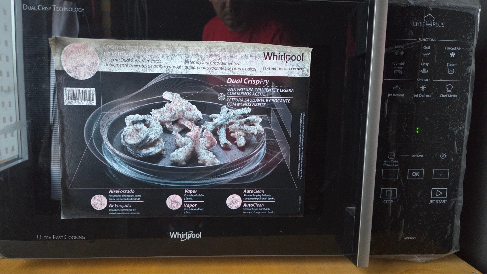 Whirlpool Chef Plus Combimagnetron - Zo goed als nieuw, Combimagnetron, Ophalen of Verzenden, Zo goed als nieuw, Draaiplateau