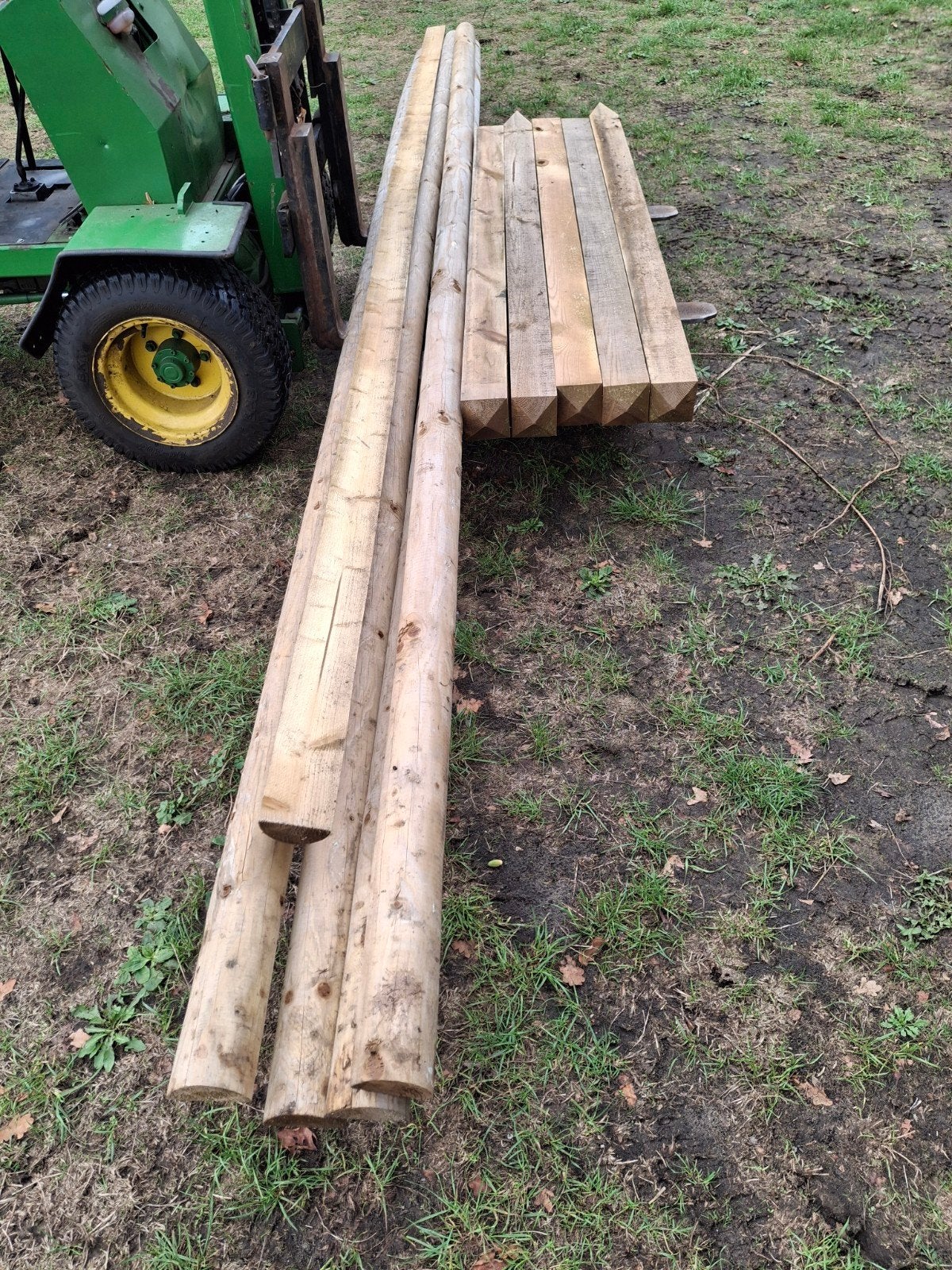 Geïmpregneerde liggers en palen met diamantkop, Doe-het-zelf en Verbouw, Hout en Planken, Ophalen, Plank, Geïmpregneerd