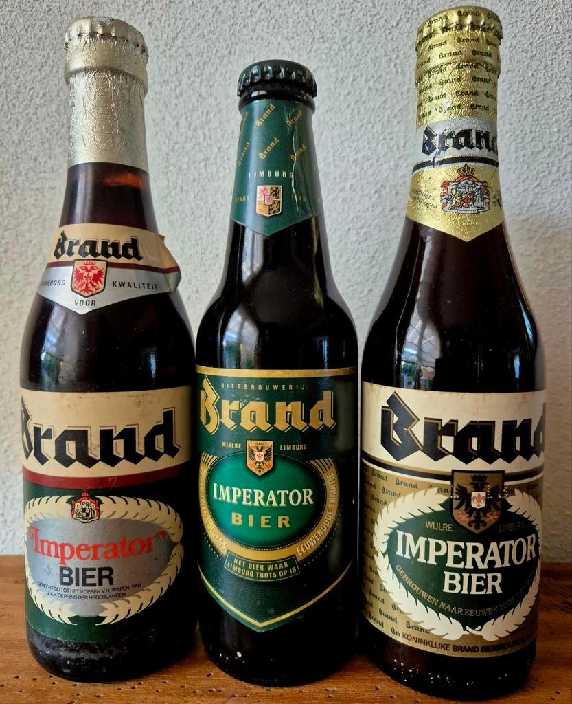 3x Fles Brand IMPERATOR bier br. Wijlre Limburg. Verzamelaar, Verzamelen, Biermerken, Ophalen of Verzenden, Zo goed als nieuw