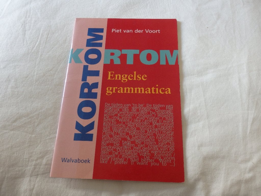 Kortom Engelse Grammatica Piet van der Voort Walvaboek, Zo goed als nieuw, Piet van der Voort, Beta, HBO