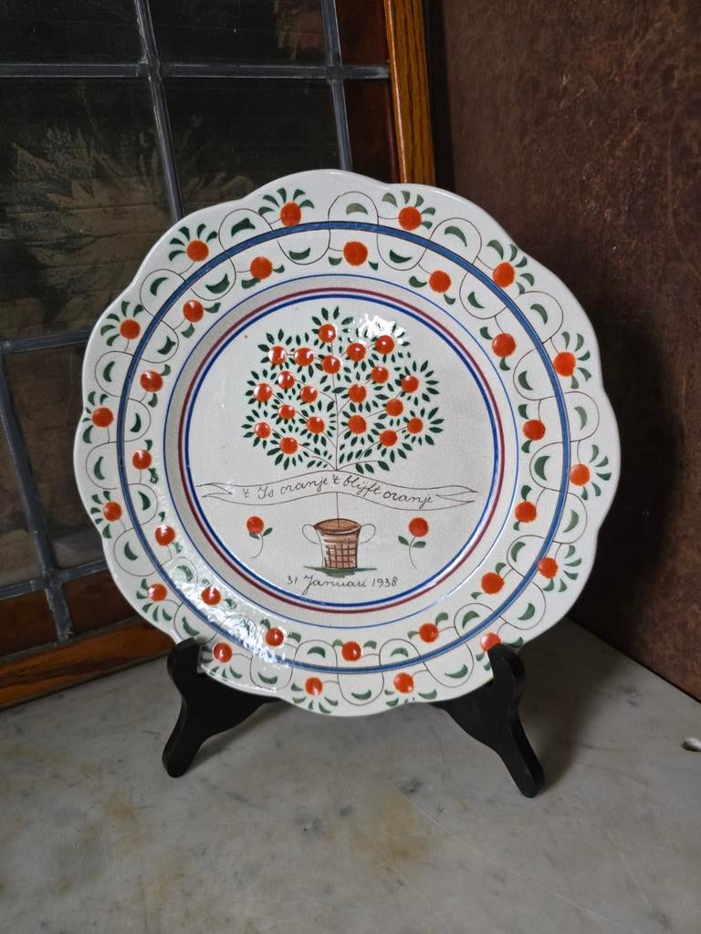Geboortebord wandbord prinses Beatrix 1938, Antiek en Kunst, Antiek | Wandborden en Tegels, Ophalen of Verzenden