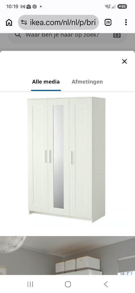 Kledingkast, Ophalen, Met deur(en), 100 tot 150 cm, Nieuw