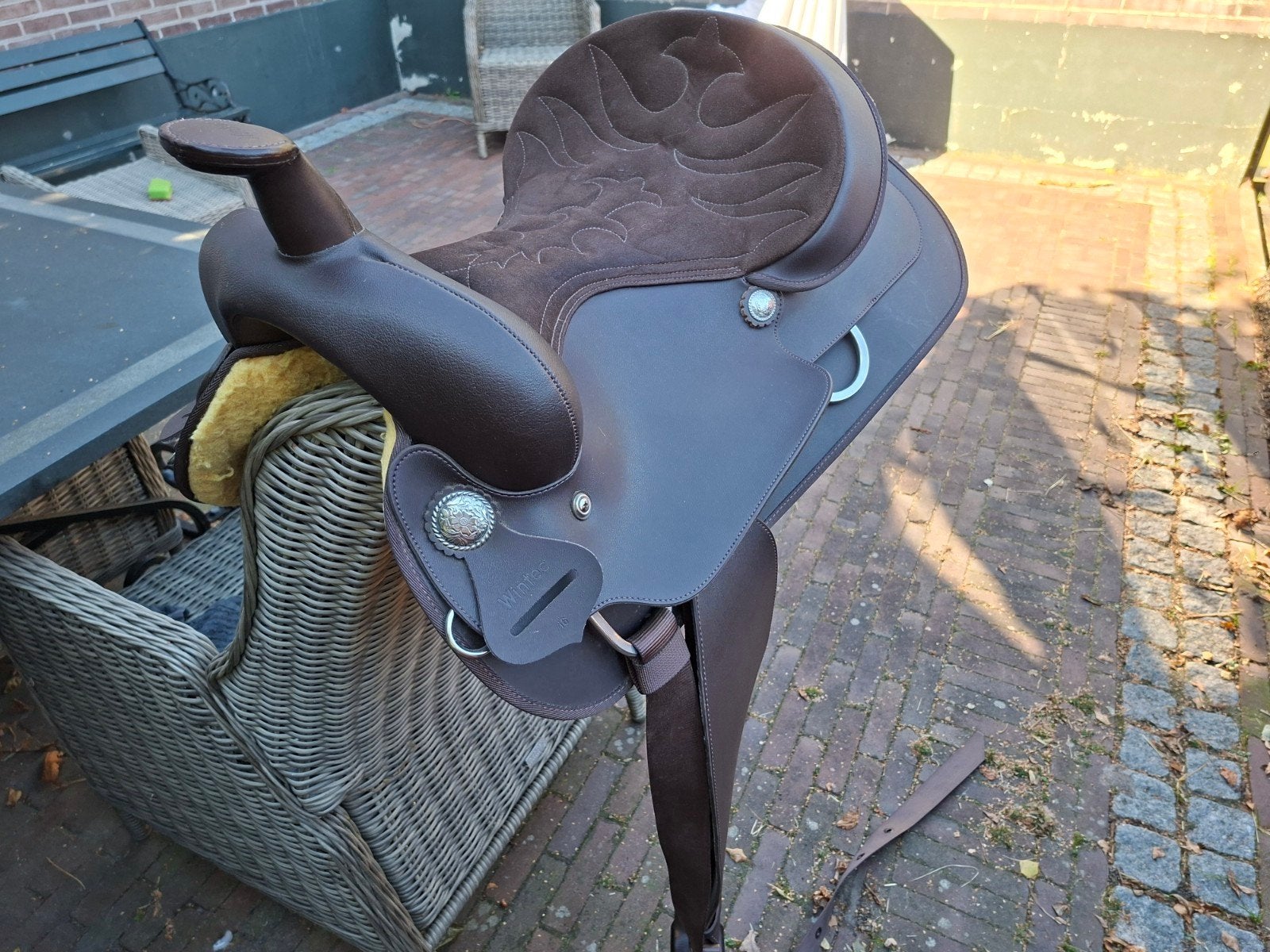 Zo goed als nieuw Wintec Westernzadel Bruin 16 inch SQHB, Dieren en Toebehoren, Ophalen, Wintec, Zo goed als nieuw, Middel