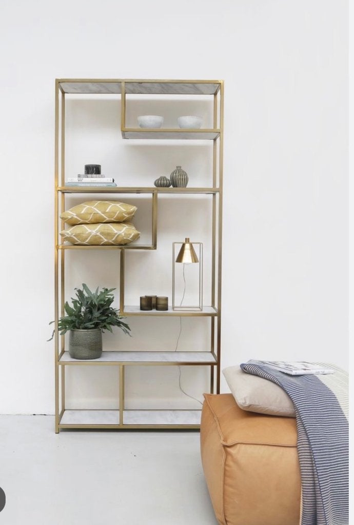 Gouden wandrek wit/roos marmer goud, Huis en Inrichting, Kasten | Wandmeubels, Ophalen, Gebruikt, 200 cm of meer, Minder dan 150 cm