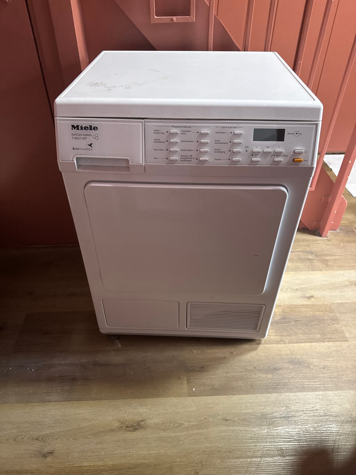 Miele SoftCare System T 8937 WP EcoComfort Wasdroger, 8 tot 10 kg, Ophalen of Verzenden, Zo goed als nieuw, 85 tot 90 cm