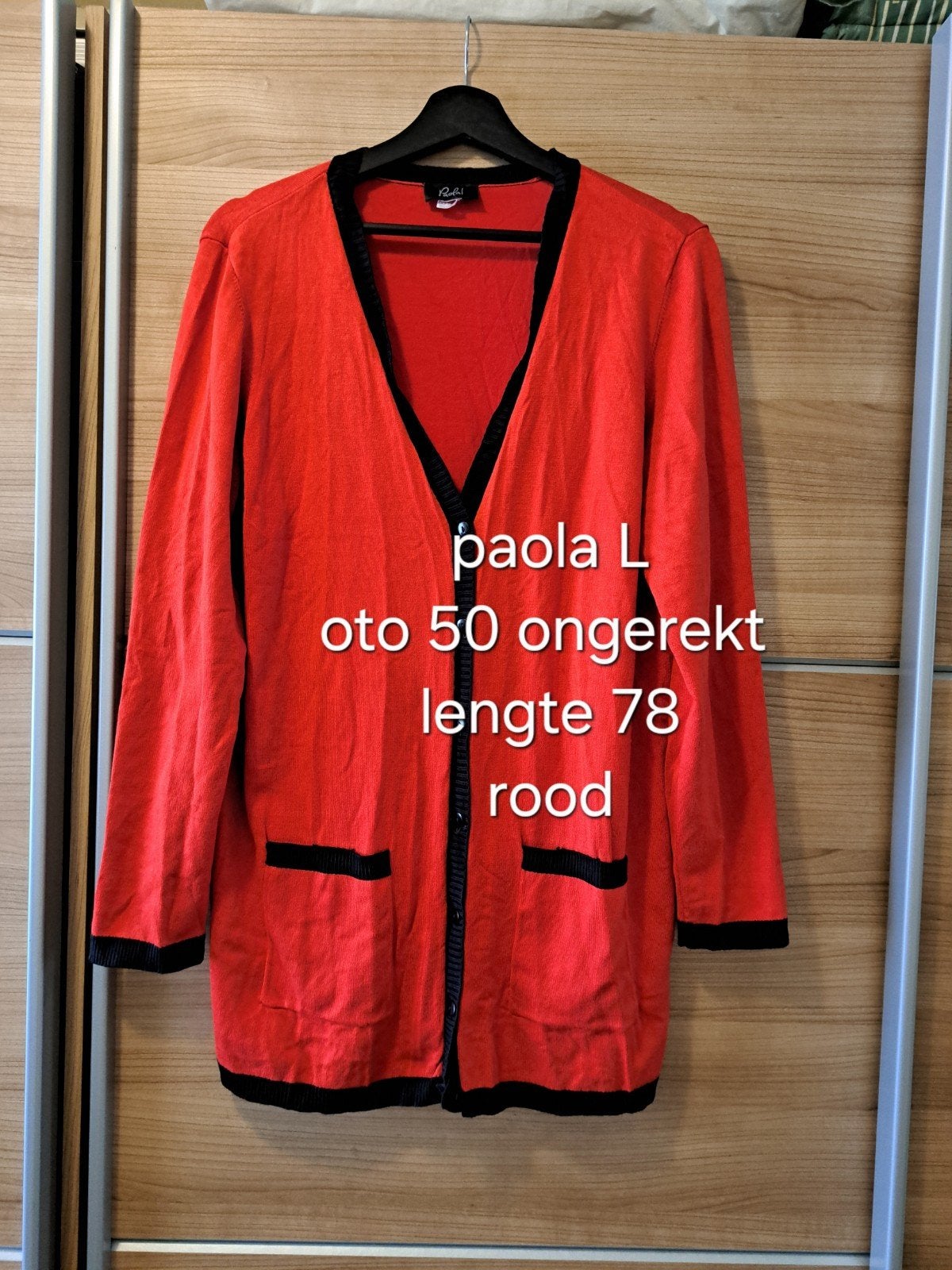 Paola vest rood maat L, Paola, Maat 42/44 (L), Ophalen of Verzenden, Zo goed als nieuw