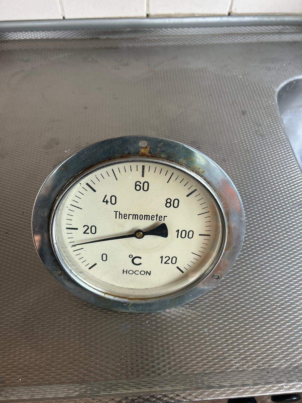 HOCON Thermometer- retro analoge thermometer, Huis en Inrichting, Gebruikt, Overige typen, Metaal, Ophalen of Verzenden