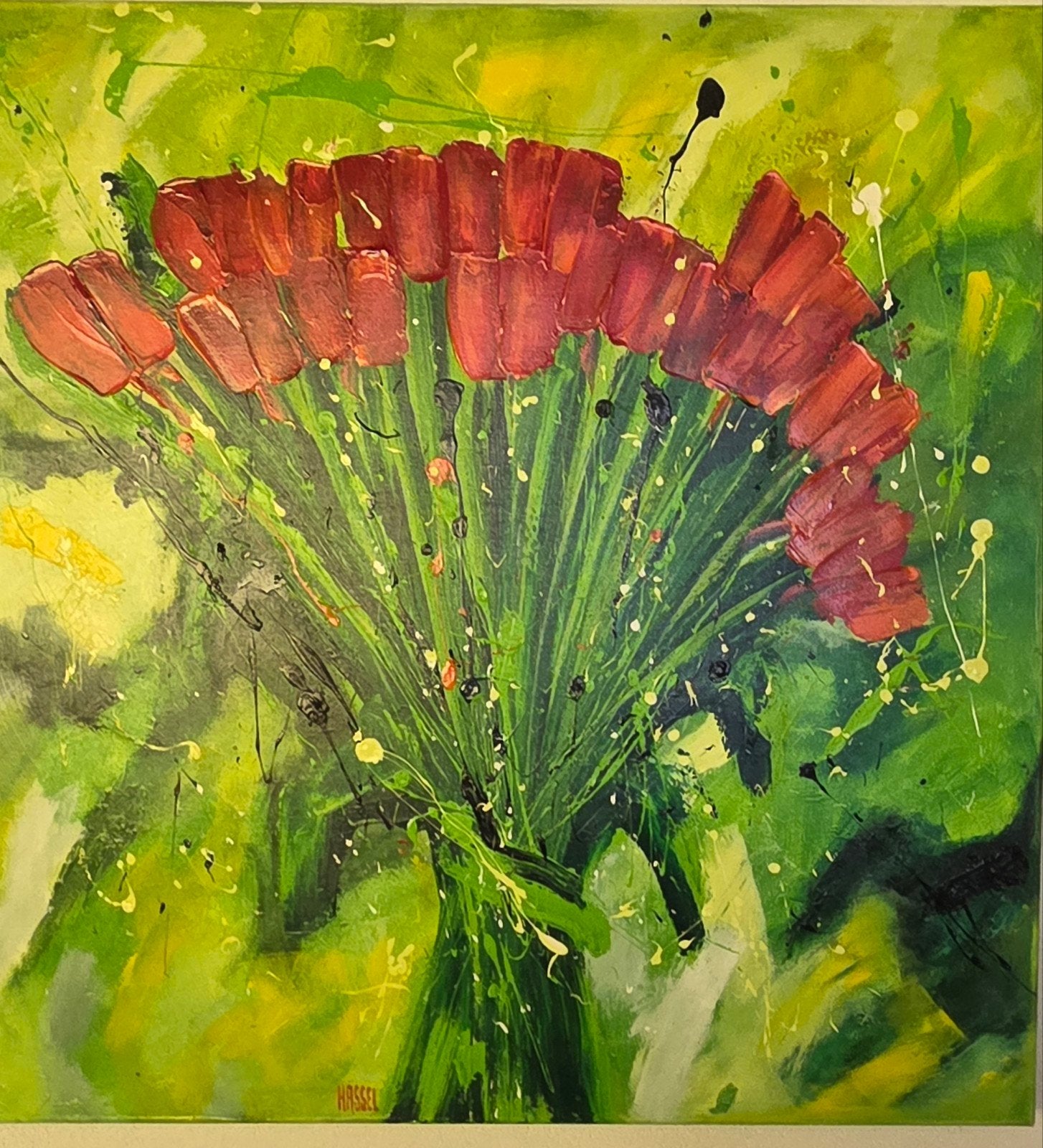 Groot schilderij van ad van hassel, Antiek en Kunst, Ophalen