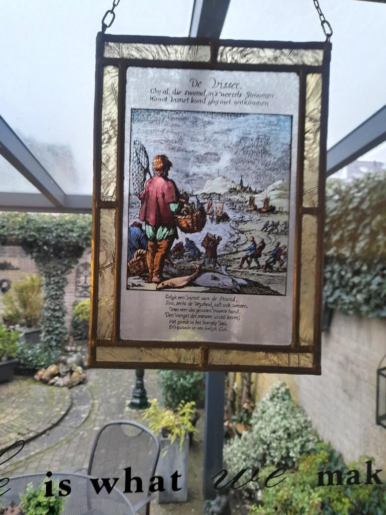 Raamdecoratie (glas in lood), Antiek en Kunst, Antiek | Glas en Kristal, Ophalen of Verzenden