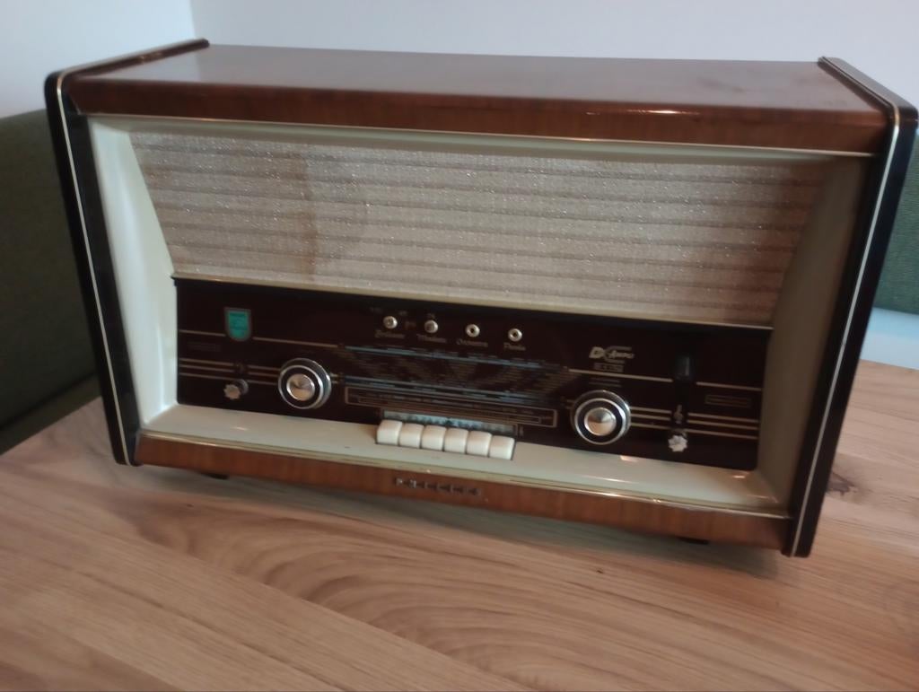 Zeldzame Philips Bi-Ampli B7X72A Radio - Jaren '50 Design, Ophalen of Verzenden, Gebruikt, Radio