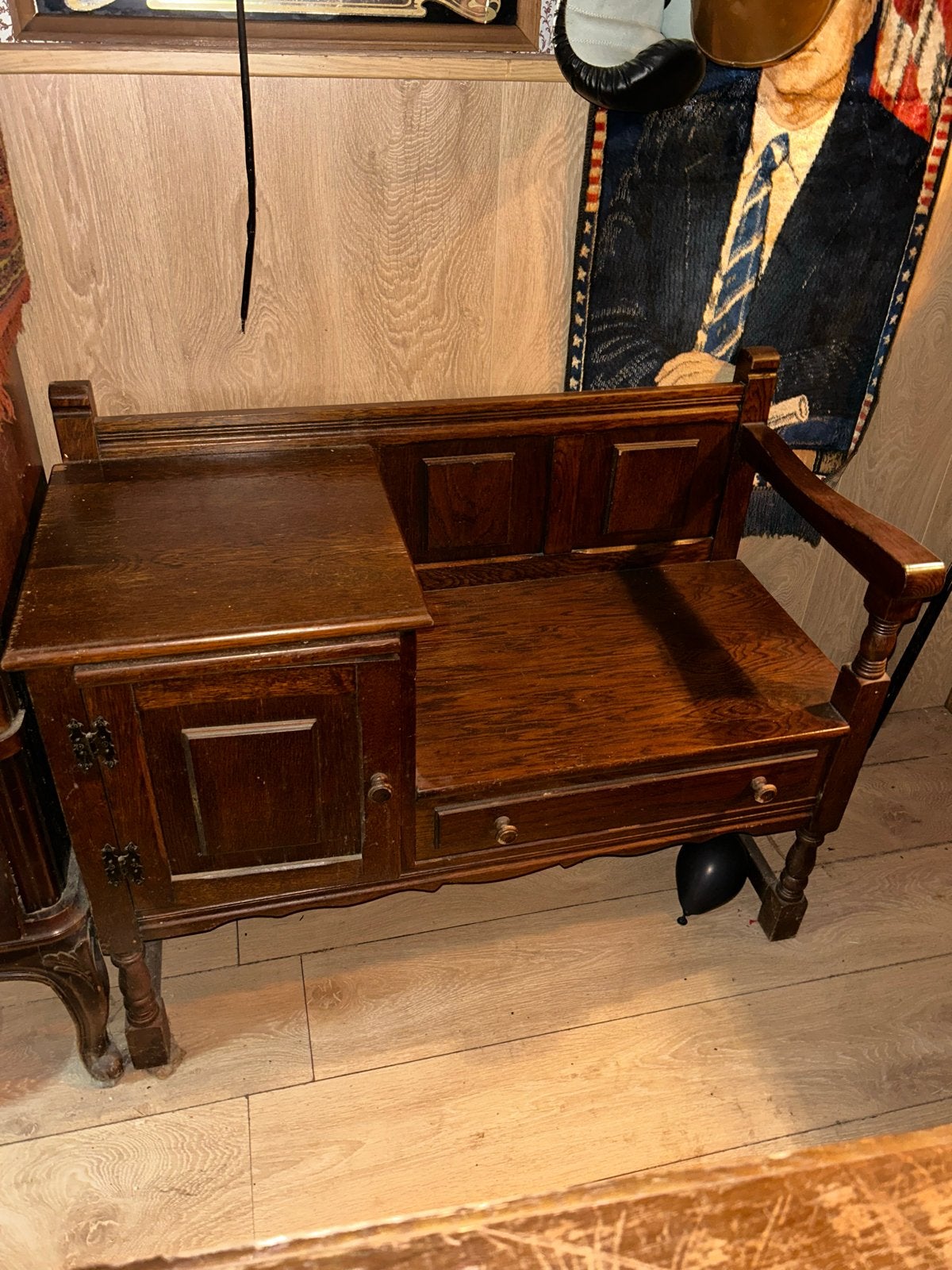 houten bankje met opbergruimte, Ophalen