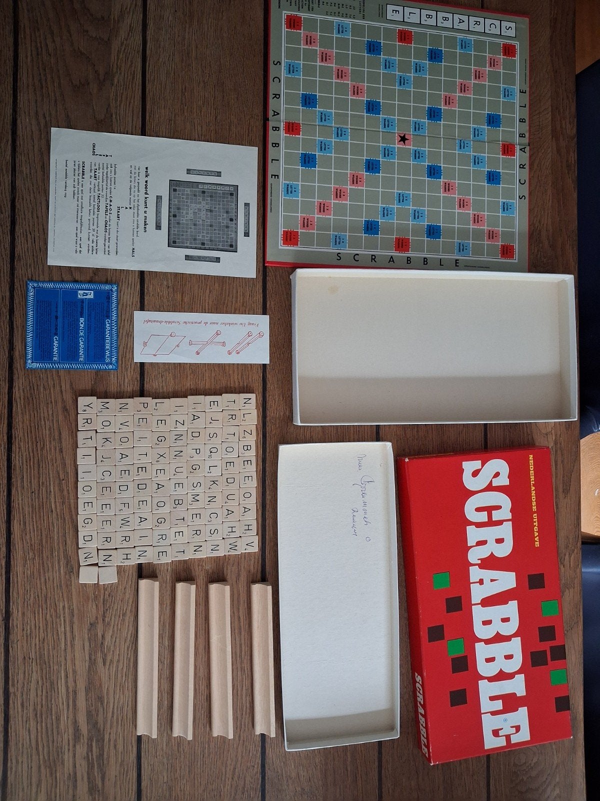 Vintage Scrabble Bordspel spel hout, Drie of vier spelers, Ophalen of Verzenden, Gebruikt