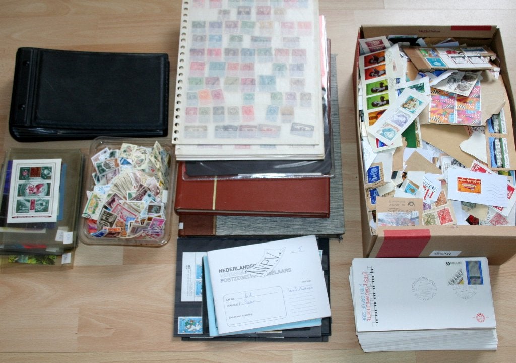 Partijtje met van alles o.a. insteekboeken (zie omschr.), Postzegels en Munten, Postzegels | Volle albums en Verzamelingen, Ophalen of Verzenden