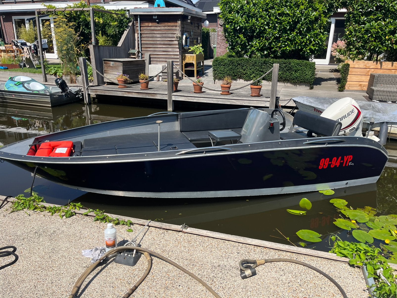 Piaccio 510 aluminium, Watersport en Boten, Vis- en Consoleboten, Zo goed als nieuw, Overige merken, Met afstandsbediening, Elektrische start
