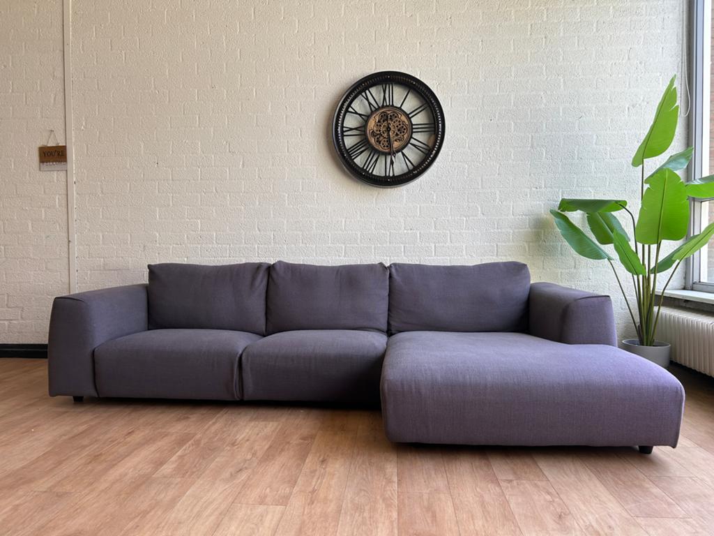 Moderne Hoekbank met Chaiselongue - Lila Stof