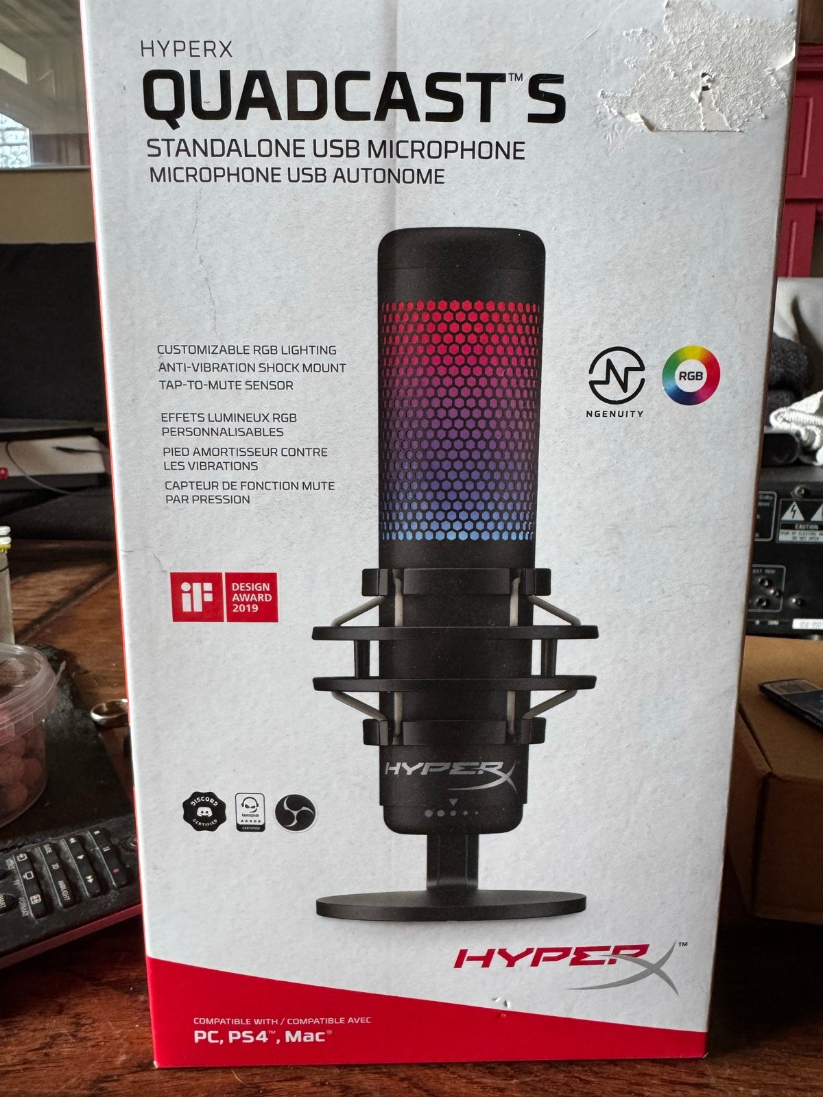 HyperX QuadCast S USB Microfoon - Nieuw in doos, Ophalen of Verzenden, Nieuw, Audio