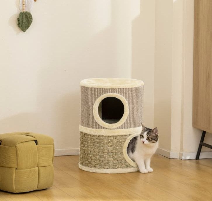 PawHut Krabton, 49 cm hoog, Ø35,5 cm tweelaagse Khaki+Koffie, Ophalen of Verzenden, Nieuw, Krabplank