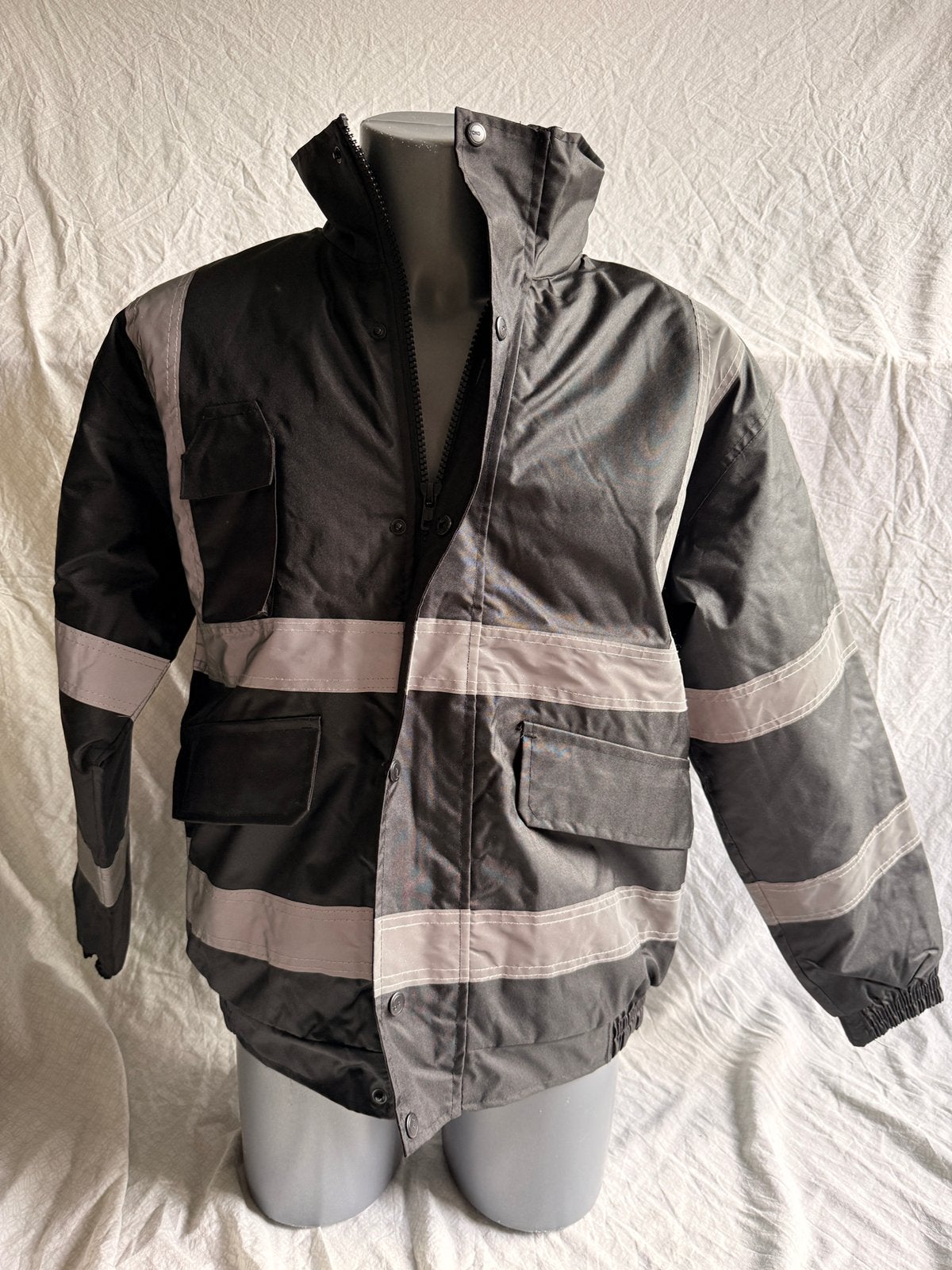 Yoko YK211 - High visibility reflective bomber jacket, Black, Ophalen of Verzenden, Nieuw, Maat 46 (S) of kleiner, Zwart