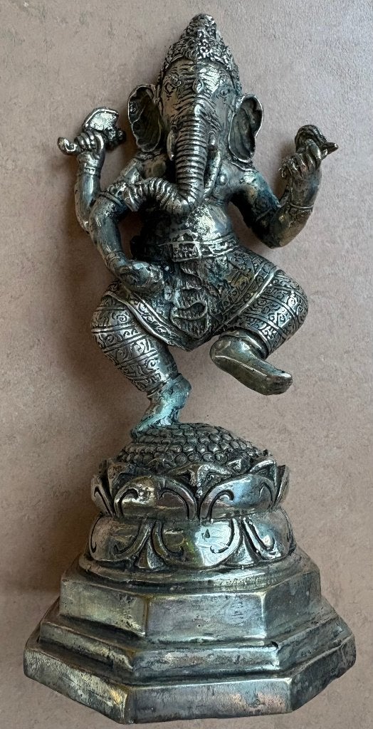 Fraai bronzen beeldje van de hindoegod Ganesha, Antiek en Kunst, India, Handgemaakt, Ophalen of Verzenden, 21 cm