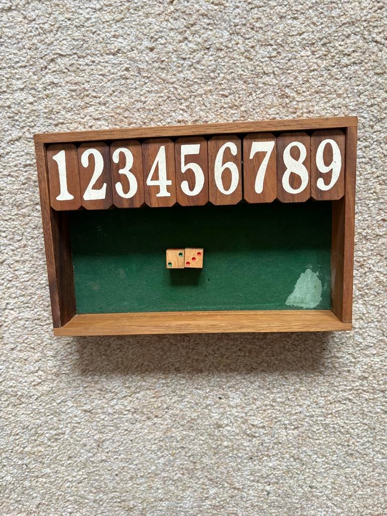Shut the Box spel - Houten dobbelspel met cijfers, Huis en Inrichting, Ophalen, Zo goed als nieuw