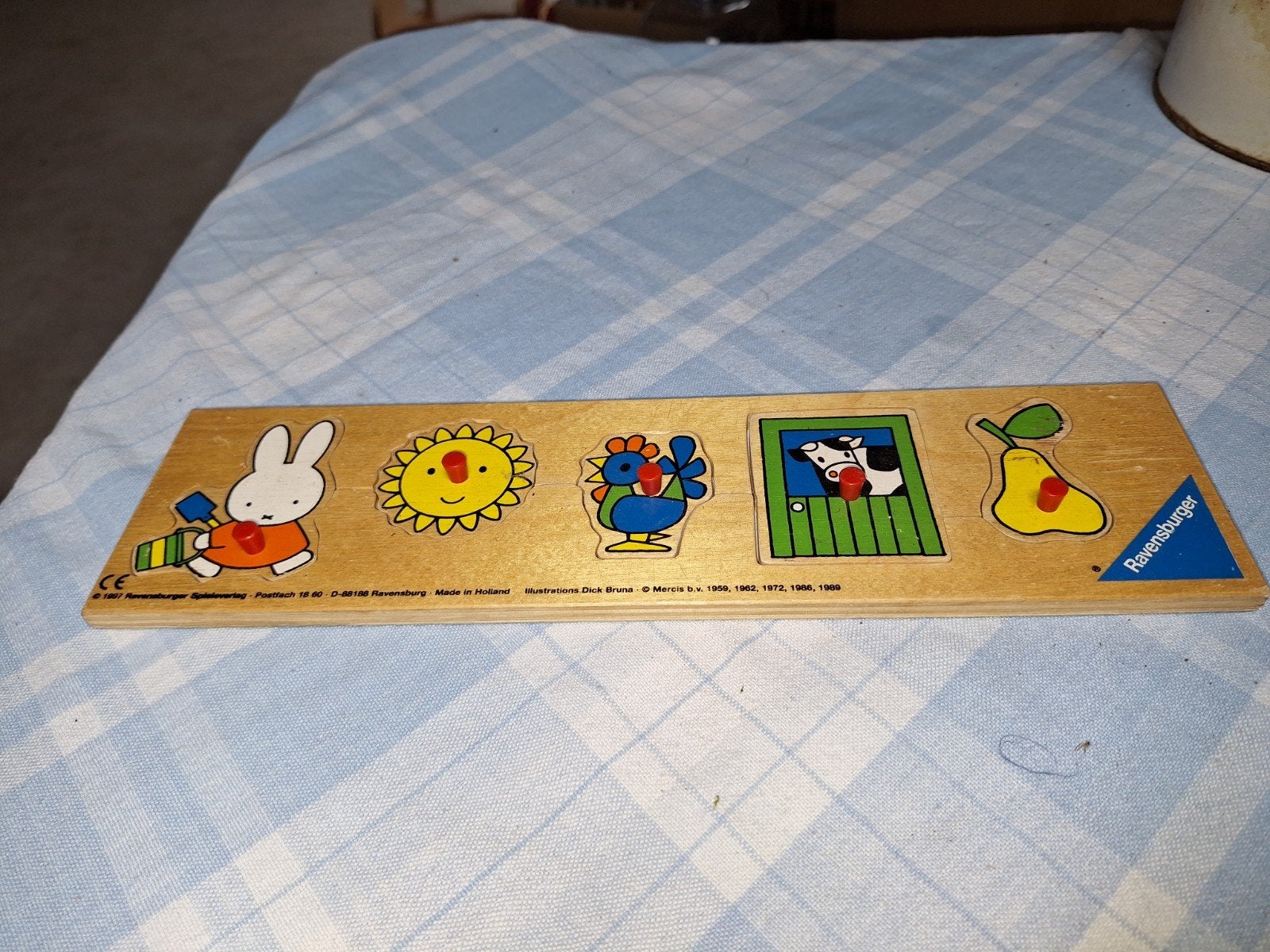 Vintage puzzel Dick Bruna  - Nijntje, Ophalen, Minder dan 10 stukjes, Gebruikt, Van hout