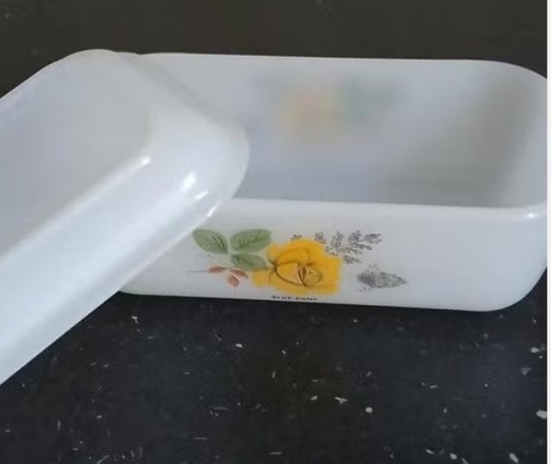 Arcopal vintage botervloot voor Blue band, Overige typen, Ophalen of Verzenden, Overige stijlen, Glas