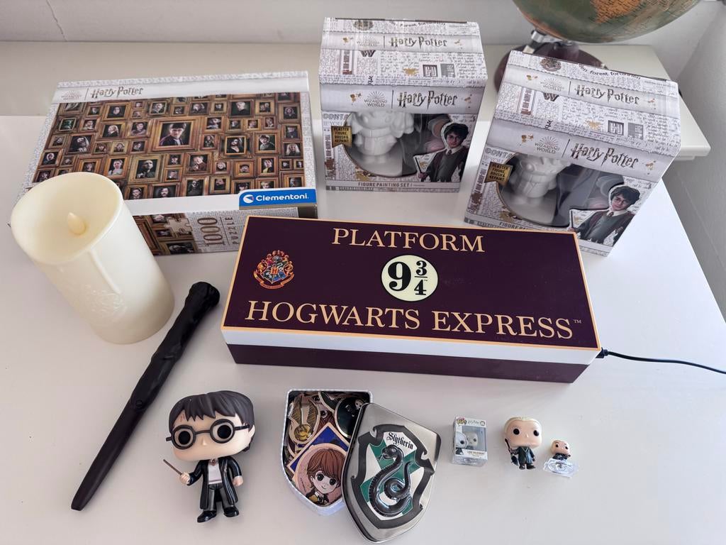 Harry Potter Set: Lamp, Kaars, Puzzel & Funko Pops, Ophalen of Verzenden, Gebruikt, Actiefiguurtje