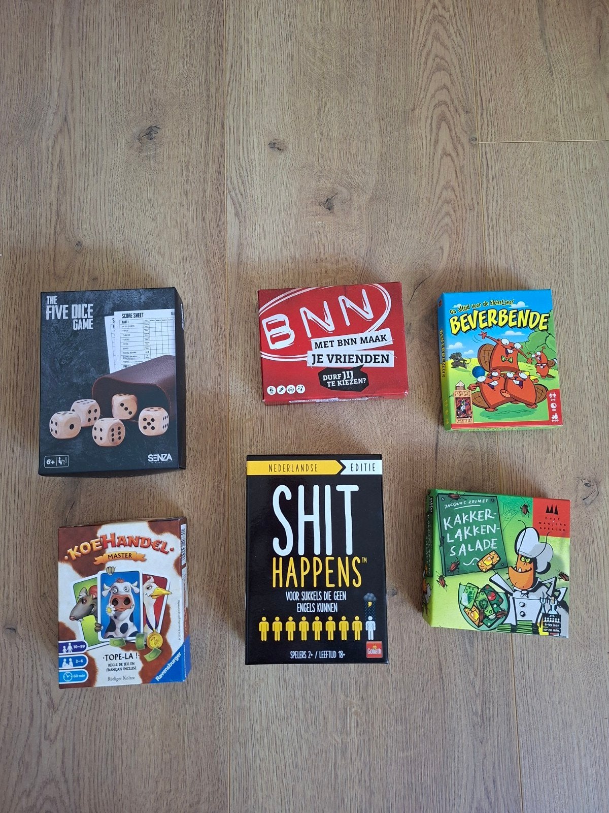 Diverse kaartspellen: Koehandel, Shit Happens en Beverbende, Hobby en Vrije tijd, Een of twee spelers, Ophalen of Verzenden, Gebruikt