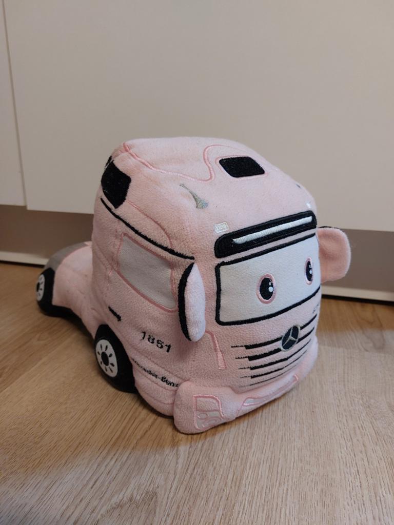 Mercedes-Benz vrachtwagen knuffel roze, Ophalen of Verzenden