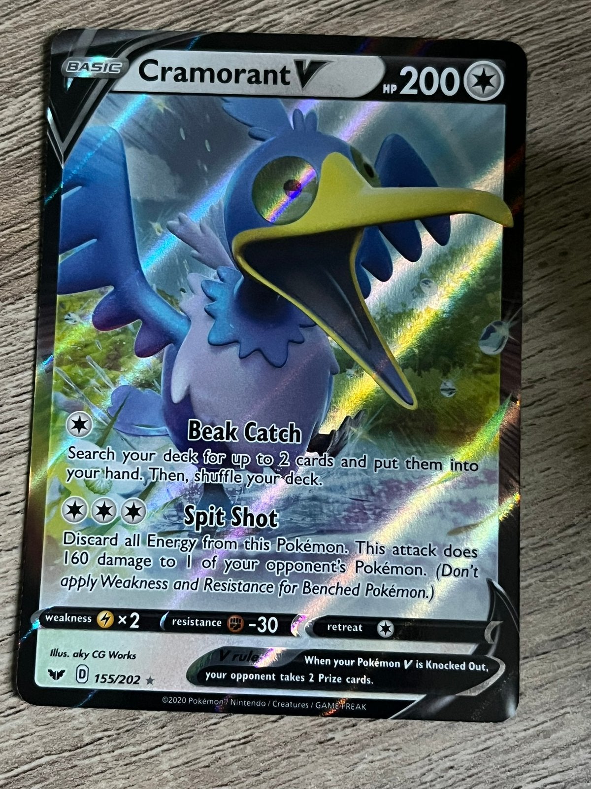 Cramorant V - Sword & Shield Base (155/202) - Pokemon Kaart, Ophalen of Verzenden, Zo goed als nieuw