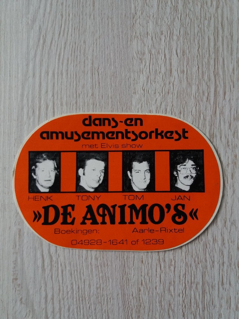 sticker dans en amusementsorkest DE ANIMO'S, Verzamelen, Ophalen of Verzenden, Zo goed als nieuw, Overige typen