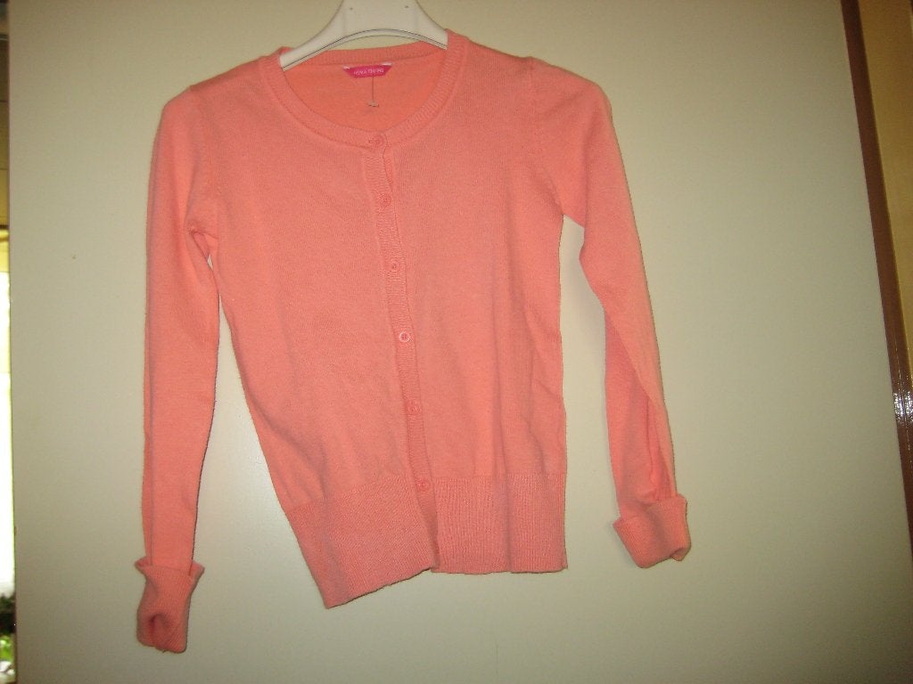 Vest in zalm, 134/140, HEMA, Ophalen of Verzenden, Zo goed als nieuw, Meisje, Trui of Vest