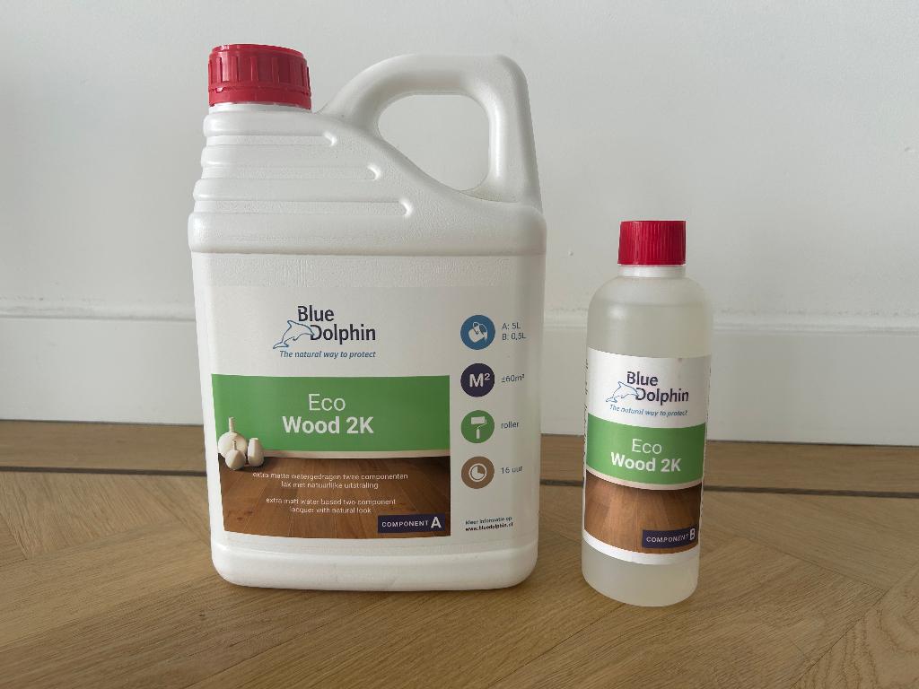 Blue Dolphin Eco Wood 2K Extra Mat 5,5 liter, Overige kleuren, 5 tot 10 liter, Nieuw, Ophalen of Verzenden