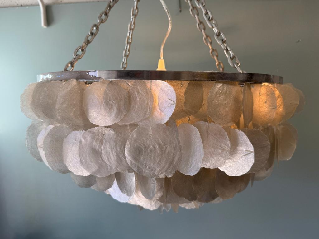 Unieke hanglamp met schelpen, sfeervolle verlichting, Gebruikt, ?, Metaal, Minder dan 50 cm
